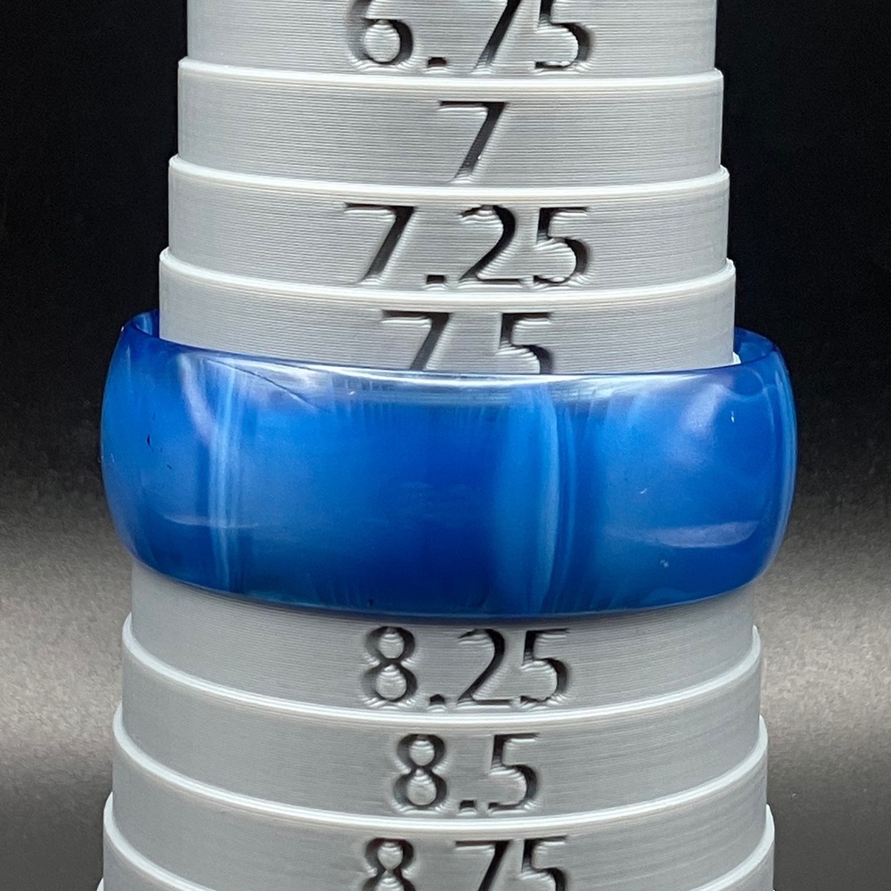 Vintage Bangle Blue Swirl Moonglow Plastic Size 8" - Picture 4 of 5